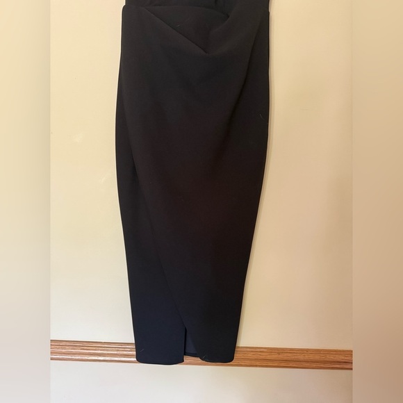 Betsey Johnson Black Tulip Hem Dress Faux Wrap Cocktail - Picture 7 of 14